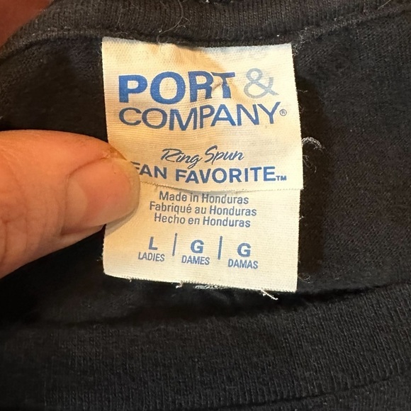 Barbie Black T Shirt Mattel/Port and Company Womens Large Pink Print - Picture 3 of 4